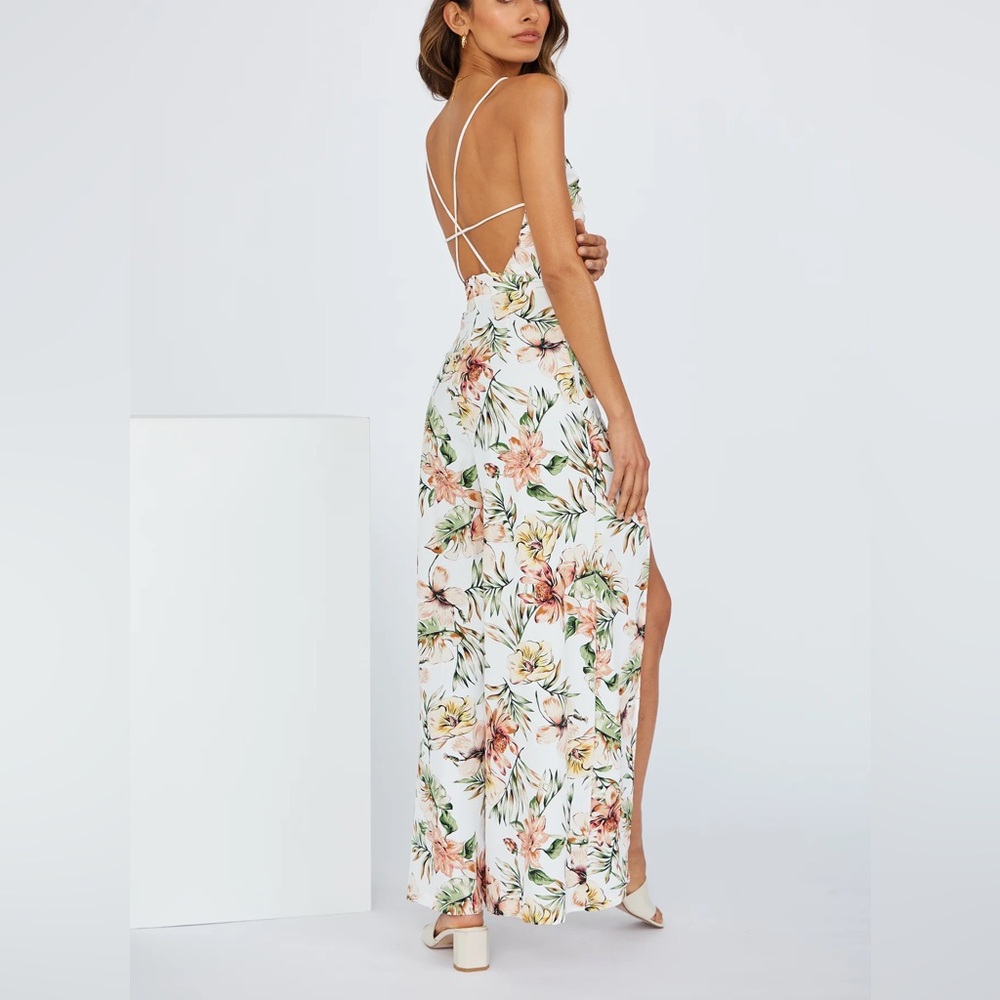 Hello Molly WANT YOU MORE JUMPSUIT WHITE XS